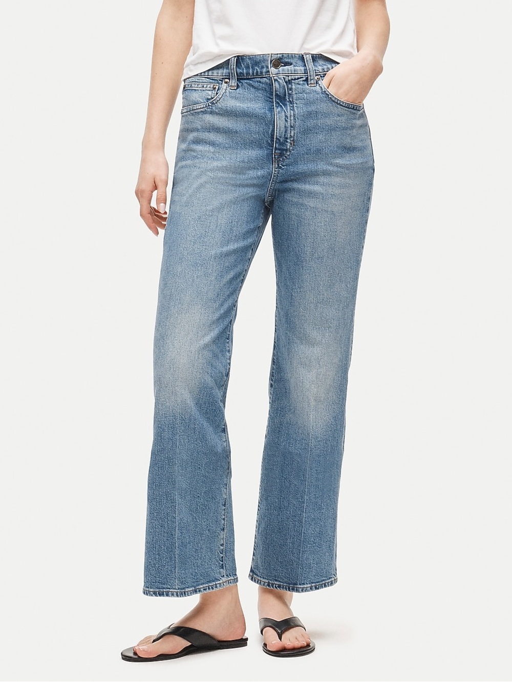 J. Crew Semi Stretch High Rise Cropped Kick Out Light Blue Jeans